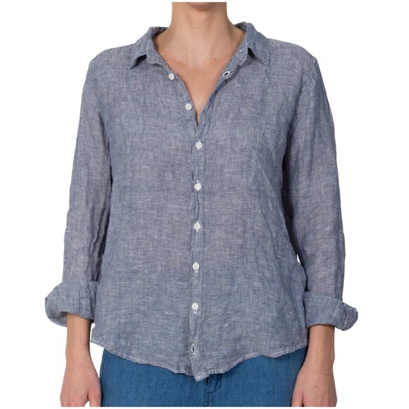CP Shades Tops - CP Shades Romy Linen Shirt S small chambray blue denim long sleeve button up